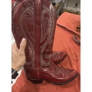 larry mahan boots womens Size 6 Red Leather